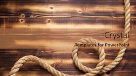  Presentation with ship rope - Beautiful slide set featuring ship-rope-at-wooden-background backdrop and a coral colored foreground