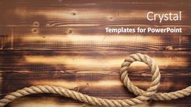  Presentation with ship rope - Beautiful PPT theme featuring ship-rope-at-wooden-background backdrop and a tawny brown colored foreground