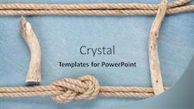  Presentation with old ship - Cool new slide set with ship rope frame on blue old wooden texture background with copy space backdrop and a light blue colored foreground
