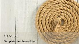  Presentation with ship rope - Audience pleasing slide set consisting of ship rope on wooden background backdrop and a mint green colored foreground