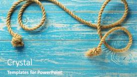  Presentation with ship rope - PPT theme enhanced with ship rope on wooden background background and a light blue colored foreground