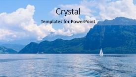  Presentation with sails sailing yacht catamaran sailing - Cool new theme with ship route - small boat sailing on lucerne backdrop and a light blue colored foreground