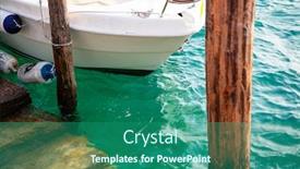  Presentation with water ship - Presentation theme having ship-s-bow-and-aquamarine background and a ocean colored foreground