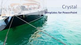  Presentation with water ship - Beautiful PPT theme featuring ship-s-bow-and-aquamarine backdrop and a sky blue colored foreground