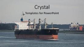  Presentation with sailing ship - Amazing presentation having ship sailing out at sea backdrop and a light gray colored foreground