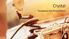  Presentation with yachting - PPT theme consisting of ship sailor - closeup on man holding crank background and a blonde colored foreground