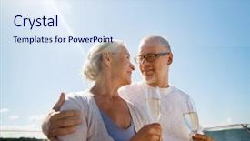  Presentation with boat tourism - Presentation theme featuring ship sailor - sailing age tourism travel background and a sky blue colored foreground