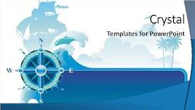  Presentation with compass - Cool new PPT theme with ship storm - frame with compass rose backdrop and a white colored foreground