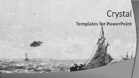  Presentation with ship storm - PPT theme with ship storm - mediterranean sea engraving by flyugel background and a light gray colored foreground