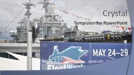  Presentation with fleet - Beautiful PPT theme featuring ship-tour-uss-kearsarge-lhd backdrop and a  colored foreground