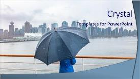  Presentation with vancouver city - Slide deck having ship voyage destination in autumn background and a sky blue colored foreground