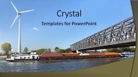  Presentation with sails sailing yacht catamaran sailing - Audience pleasing presentation theme consisting of ship windmill - container barge sailing backdrop and a light blue colored foreground