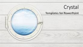  Presentation with ocean ship - Cool new slides with ship window or porthole backdrop and a white colored foreground