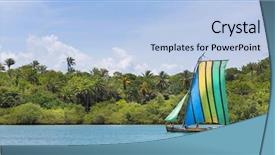  Presentation with bahia - Slides having shiping - sail boat in the amazon background and a light blue colored foreground