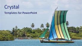  Presentation with bahia - Theme enhanced with shiping - sail boat in the amazon background and a sky blue colored foreground
