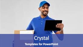  Presentation with mail - Slides with shipment concept - happy indian delivery background and a ocean colored foreground