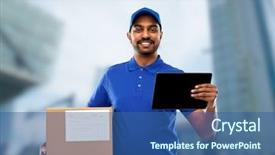  Presentation with mail - Cool new slide set with shipment concept - happy indian backdrop and a ocean colored foreground