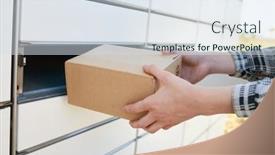  Presentation with shipping - PPT theme featuring shipping-and-online-buying-concept background and a sky blue colored foreground