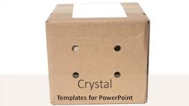  Presentation with box - PPT theme consisting of shipping-box-cardboard-box-isolated background and a coral colored foreground