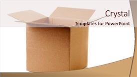  Presentation with shipping - PPT theme consisting of shipping box background and a lemonade colored foreground