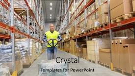  Presentation with loading - Cool new theme with shipping containers - logistic business loading and shipment backdrop and a coral colored foreground