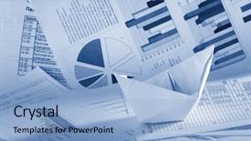  Presentation with boat - Presentation design with shipping diagram - business concept paper boat background and a  colored foreground