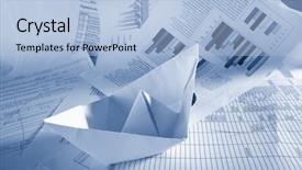  Presentation with boat - Presentation theme consisting of shipping diagram - business concept paper boat background and a light blue colored foreground
