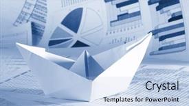  Presentation with boat - PPT theme enhanced with shipping diagram - business concept paper boat background and a light blue colored foreground