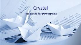  Presentation with boat - Presentation having shipping diagram - business concept paper boat background and a sky blue colored foreground