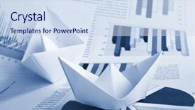  Presentation with boat - Audience pleasing PPT theme consisting of shipping diagram - business concept paper boat backdrop and a  colored foreground