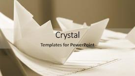  Presentation with paper boat children play - PPT theme consisting of shipping diagram - business concept paper boat background and a soft green colored foreground