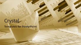  Presentation with paper boat children play - Slides enhanced with shipping diagram - business concept paper boat background and a yellow colored foreground