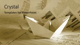  Presentation with paper boat children play - Amazing theme having shipping diagram - business concept paper boat backdrop and a  colored foreground