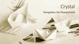  Presentation with closeup of a paper boat - Amazing PPT theme having shipping diagram - business concept paper boat backdrop and a cream colored foreground