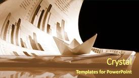  Presentation with tsunami - Theme consisting of shipping diagram - business concept paper boat background and a  colored foreground