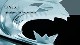  Presentation with tsunami - PPT theme consisting of shipping diagram - business concept paper boat background and a light blue colored foreground