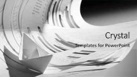  Presentation with tsunami - Presentation enhanced with shipping diagram - business concept paper boat background and a light gray colored foreground