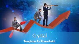  Presentation with business finish line - Colorful PPT theme enhanced with shipping diagram - businessman on line chart backdrop and a teal colored foreground