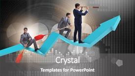  Presentation with business finish line - Beautiful presentation design featuring shipping diagram - businessman on line chart backdrop and a gray colored foreground