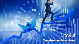  Presentation with end on the line - Slides with shipping diagram - businessman pulling boat over line background and a cobalt blue colored foreground