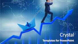  Presentation with date line - Audience pleasing theme consisting of shipping diagram - businessman pulling boat over line backdrop and a teal colored foreground