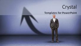  Presentation with shipping - Colorful presentation theme enhanced with shipping diagram - warehouse manager standing with hands backdrop and a light blue colored foreground