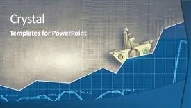  Presentation with water ship - Presentation theme featuring paper ship floating on water background and a gray colored foreground