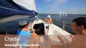  Presentation with sail - PPT layouts having shipping log - father mother and daughter sail background and a coral colored foreground