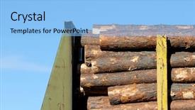  Presentation with lumber - Audience pleasing presentation consisting of shipping log - lumber industry - fresh lumber backdrop and a  colored foreground