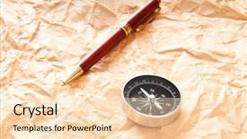  Presentation with vintage compass - Colorful presentation enhanced with shipping log - vintage compass on the paper backdrop and a  colored foreground