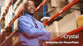  Presentation with fire disaster in a warehouse - Cool new PPT layouts with people black - portrait of businessman in warehouse backdrop and a teal colored foreground