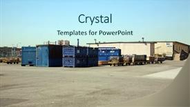  Presentation with aerospace - Presentation design featuring shipping receiving area outside aerospace background and a  colored foreground