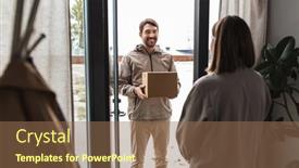  Presentation with transportation - PPT layouts having shipping-transportation-and-people-concept background and a violet colored foreground