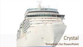  Presentation with engine ships - Slide set consisting of ships engine - image of an isolated cruise background and a sky blue colored foreground